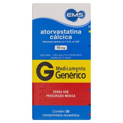 Atorvastatina Cálcica 10mg - 30 Comprimidos Revestidos