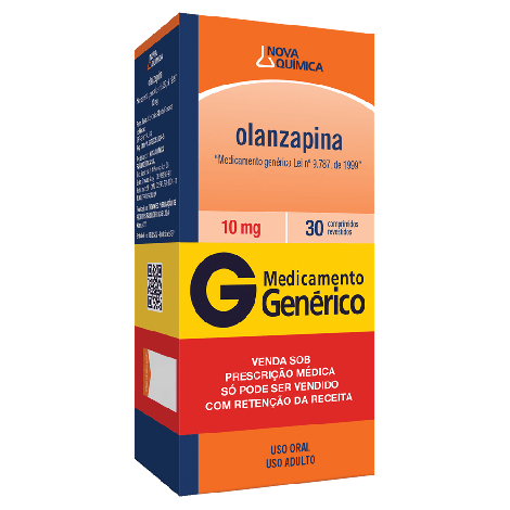 Olanzapina 10mg com 30 Comprimidos Revestidos - Genérico